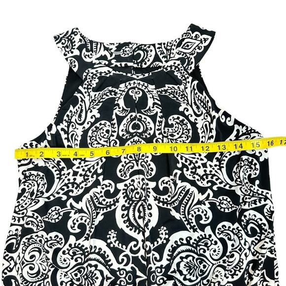 White House Black Market Dress Womens Size 2 Black White Mock Halter Blouson - Picture 9 of 10